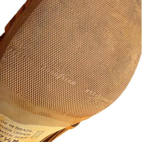 Bronx "Pilar" Huarache Inspired Tooled Leather Ankle Strap Mid-Heels size 7.5 - Picture 7 of 15